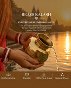 100% Pure Brass Diamond Cut Lota for Pooja, Mandir