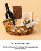 Wicker Fruit and Storage Baskets, Cane Gift Hamper for Kitchen and Home