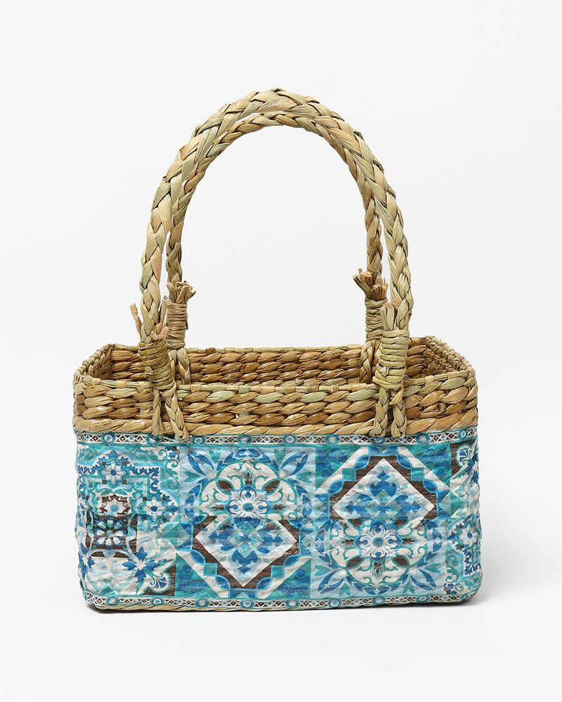 Handwoven Seagrass Hamper Basket for Fruits, Snacks, and Kitchen Organization