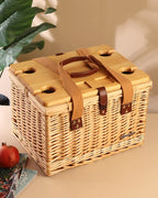 Vintage-Inspired Wicker Picnic Basket for Picnic, Travel & Outdoor Fun