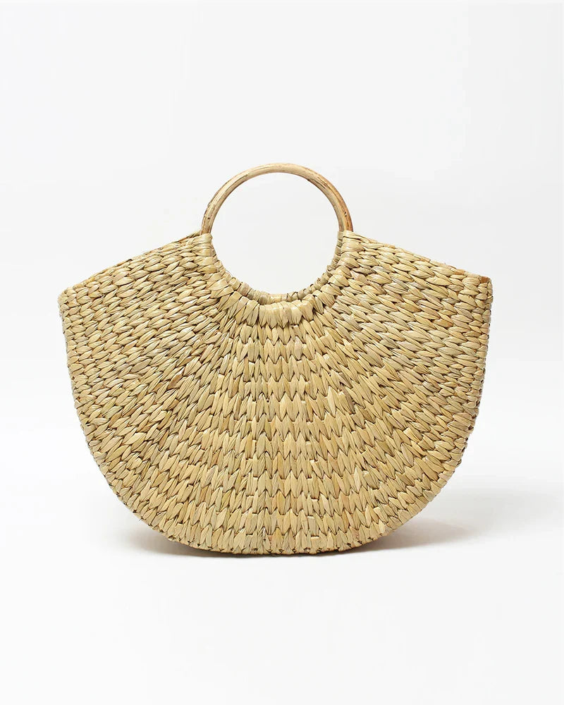 Half Moon Seagrass Beach Tote Bag
