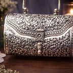 Brass Silver Plated Purse / Clutch bag (8.5 Inch) Vedansh Craft