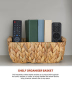 Water Hyacinth Shelf and Kitchen Storage Baskets, Multi-Purpose Home Organization Solution