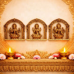 Brass Ashtalakshmi Wall Hanging Plates Set (5.5 Inch) Vedansh Craft