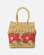Rustic Seagrass Picnic Basket Handmade for Food Carry & Picnic