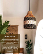 Rustic Rattan Hanging Lamp for Living Room and Bedroom