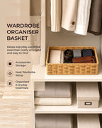 Cane Storage Basket for Home, Wardrobe & Bathroom Storage