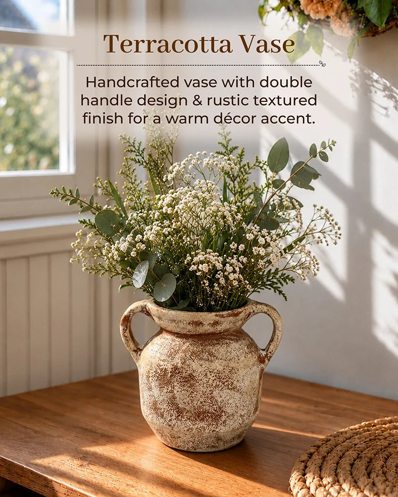 Premium Terracotta Vase for Living Room, Bedroom and Modern Home Decoration