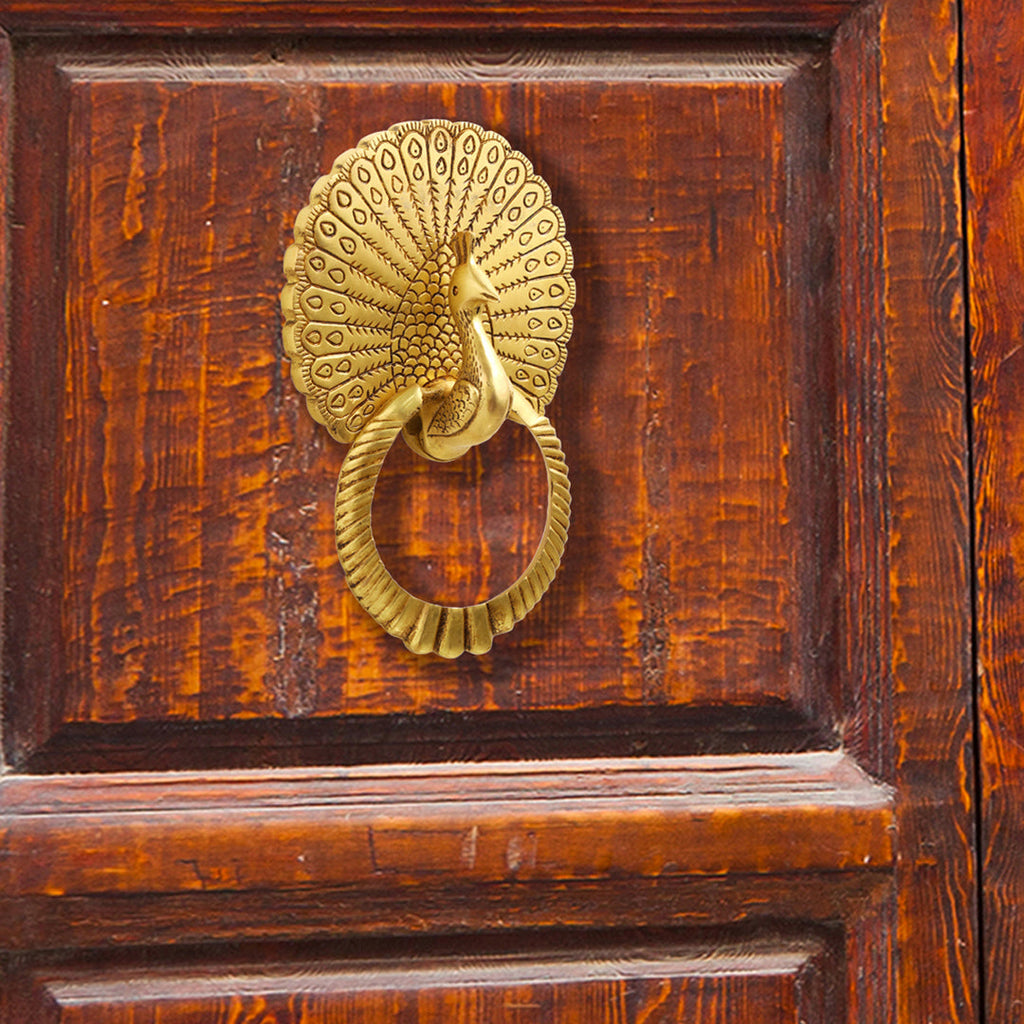 Brass Peacock Door Knocker (8 Inch) Vedansh Craft