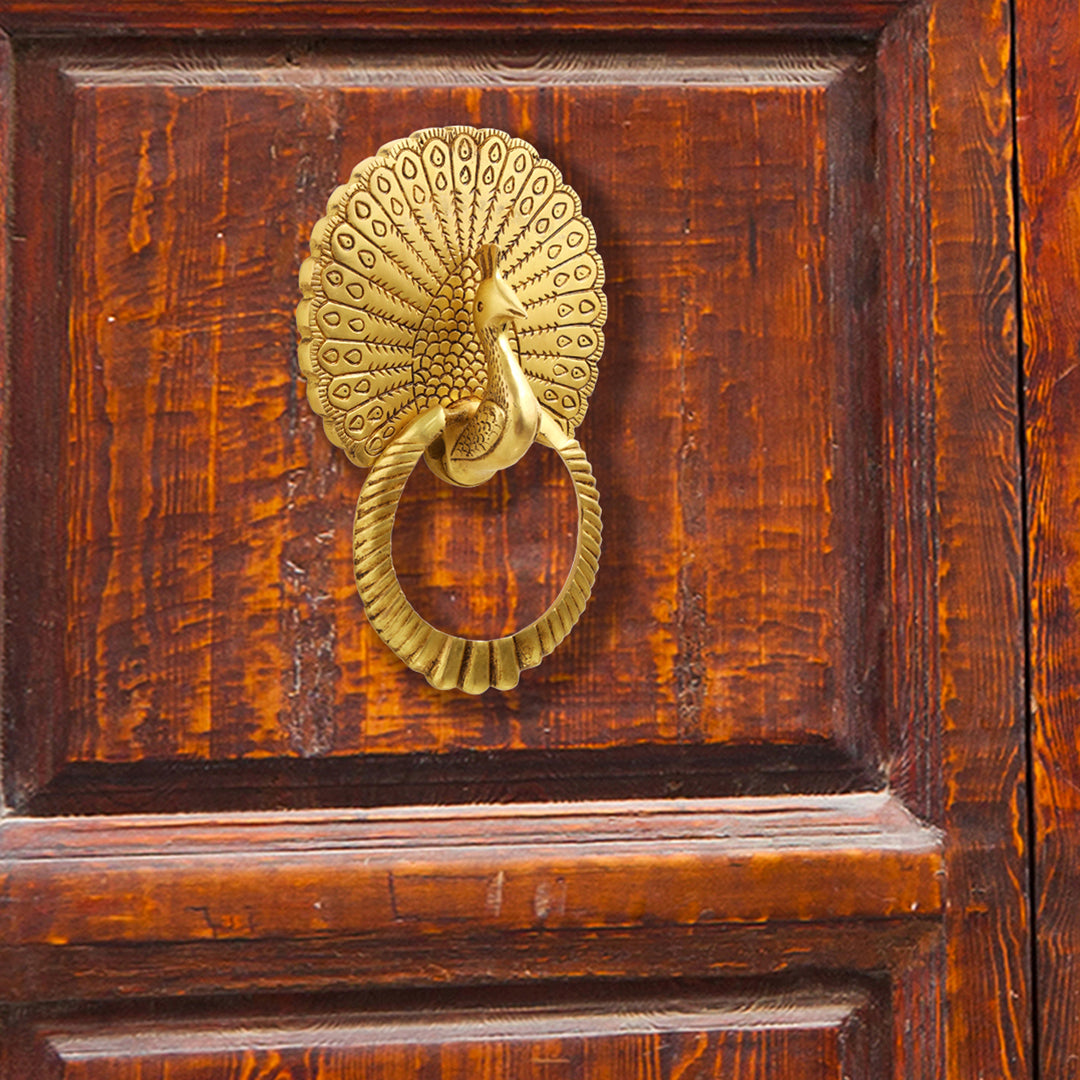 Brass Peacock Door Knocker (8 Inch) Vedansh Craft