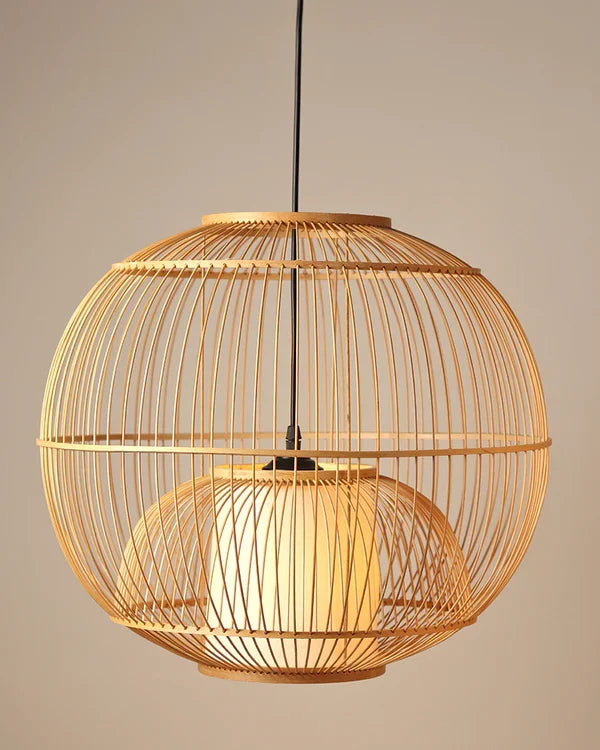 Handmade Bamboo Hanging Lamp for Bedroom and Living Room