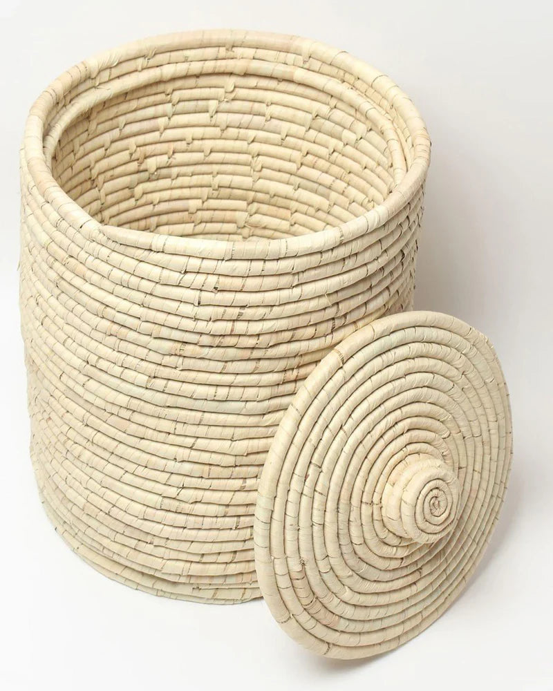 Natural Laundry Hamper with Lid for Bedroom, Bathroom, and Closet Organization