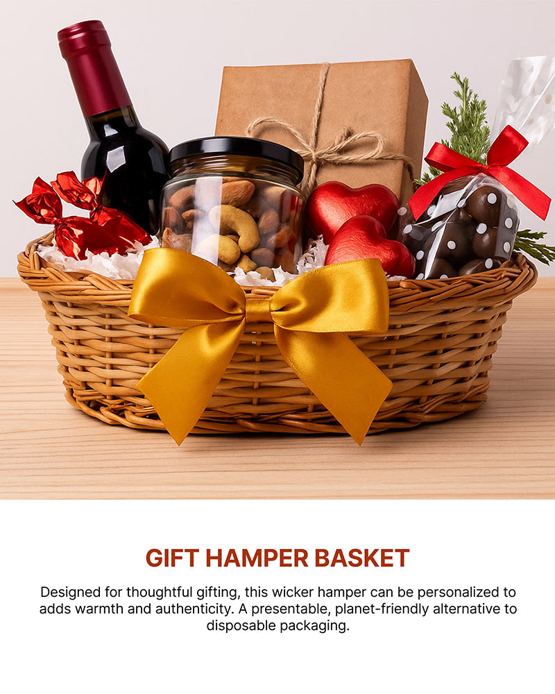 Wicker Fruit Basket, Storage Organiser Baskets, Ideal Cane Gift Hamper