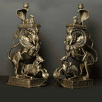 Brass Yali/kirtimukha Nandi Table Stand Set (16 Inch) Vedansh Craft