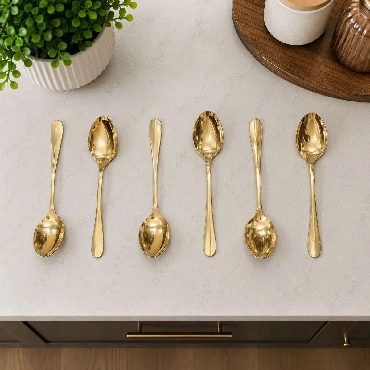Brass Spoon Set (Pack Of 6) Vedansh Craft