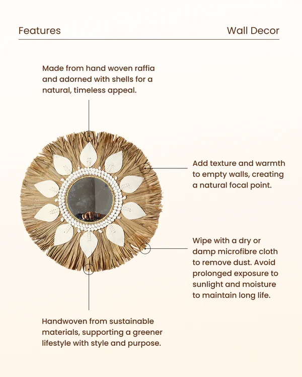 Textured Raffia Wall Hanging for Rustic Room Decor