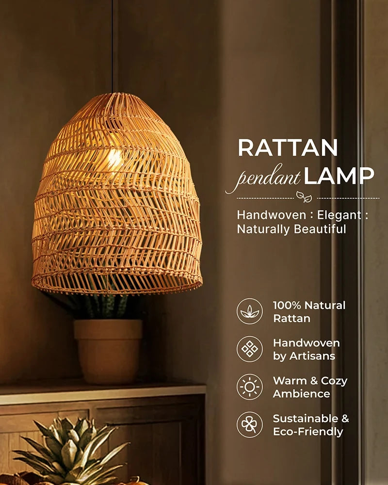 Rattan Ceiling Light for Dining Room and Lounge