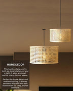 Rustic Rattan Pendant Light for Balcony and Hall