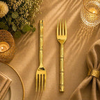Handcrafted Brass Fork & Spoon Set – Premium Indian Brassware (7.2 Inch) Vedansh Craft