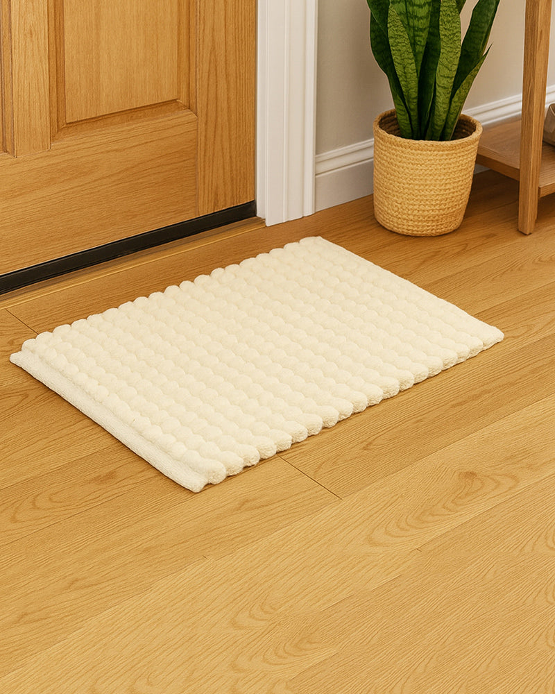 Cotton Bathroom Door Mat with Non Slip Backing and Soft Texture