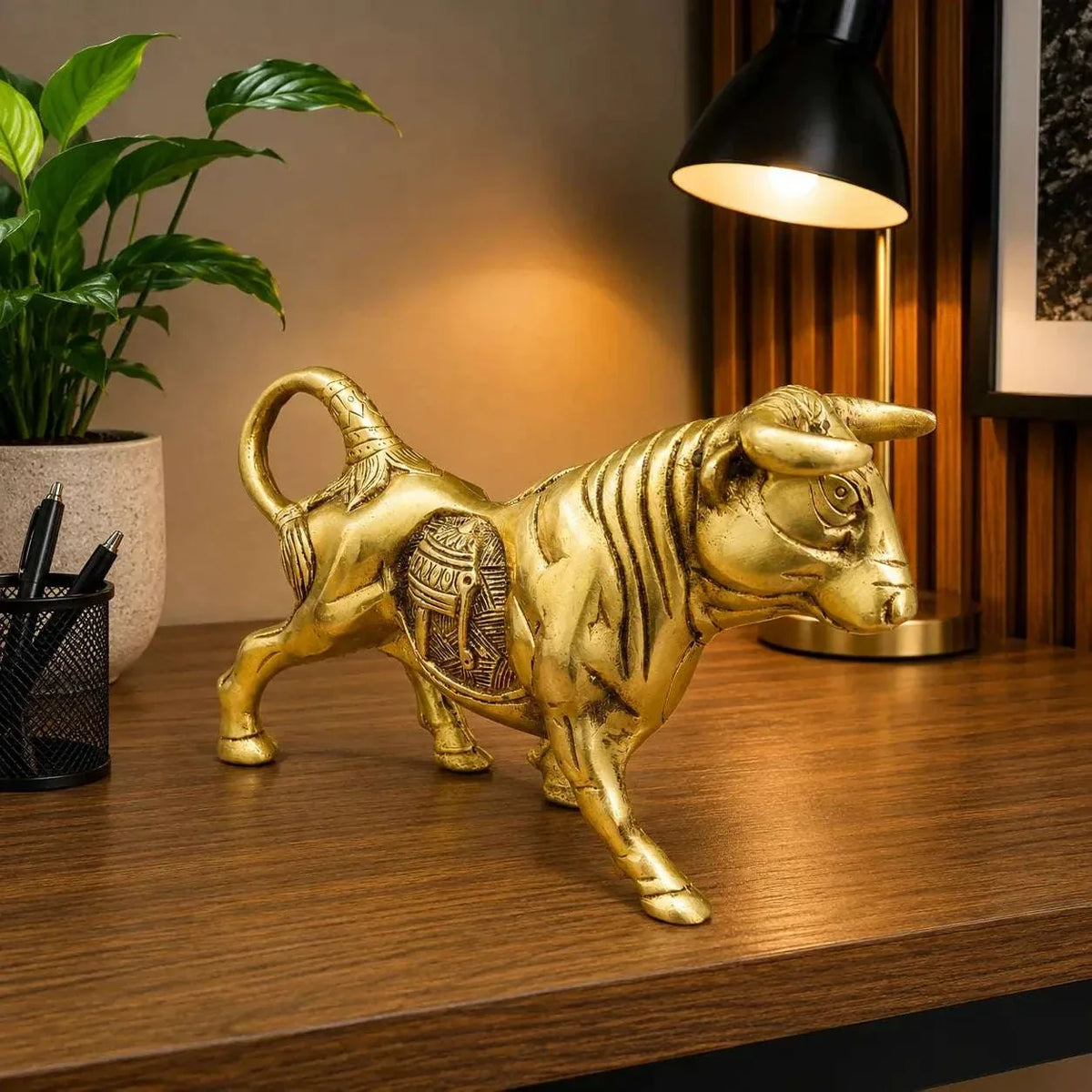 Brass Decorative Bull Statue (5 Inch) Vedansh Craft