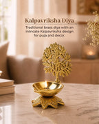 100% Pure Brass Kalpavriksha Deepak for Puja and Temple Décor