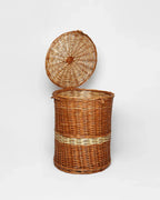 Handwoven Wicker Laundry Basket with Lid for Stylish and Organized Home Storage
