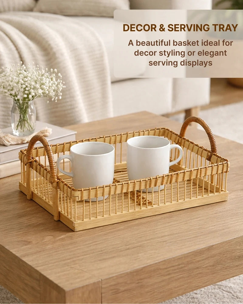 Eco-Friendly Bamboo Serving Tray for Gifts, Snacks, and Home Styling