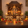 Brass Lightweight Elephant Standing Diya Pair Vedansh Craft