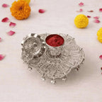 German Silver Kumkum Box With Ghungroo (3.5 Inch) Vedansh Craft