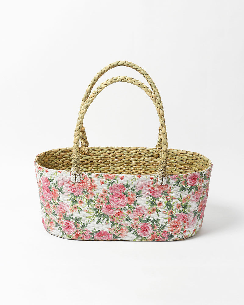 Seagrass Gift Hamper Basket for Stylish Home Storage and Decorative Organization
