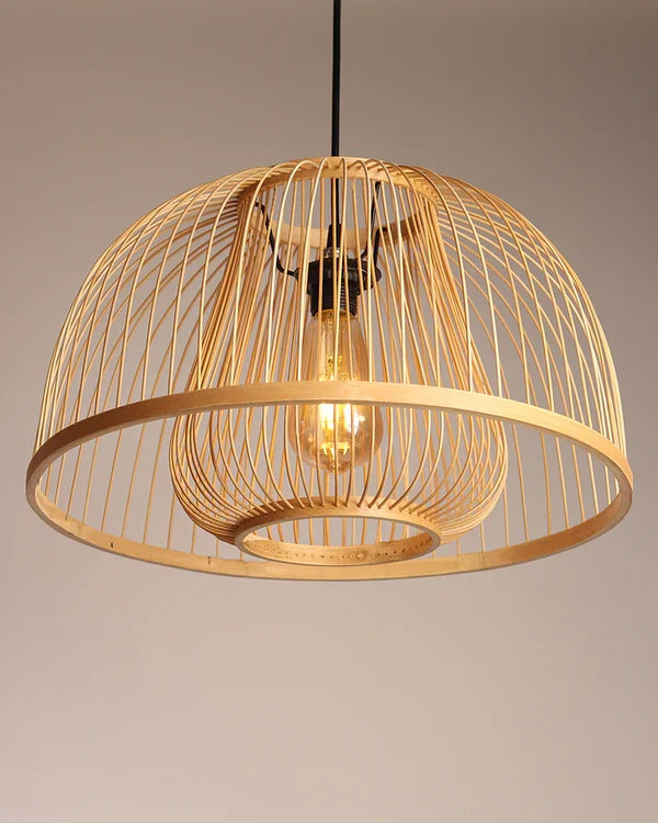 Rustic Bamboo Hanging Lamp for Home Decor