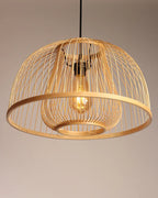 Rustic Bamboo Hanging Lamp for Home Decor