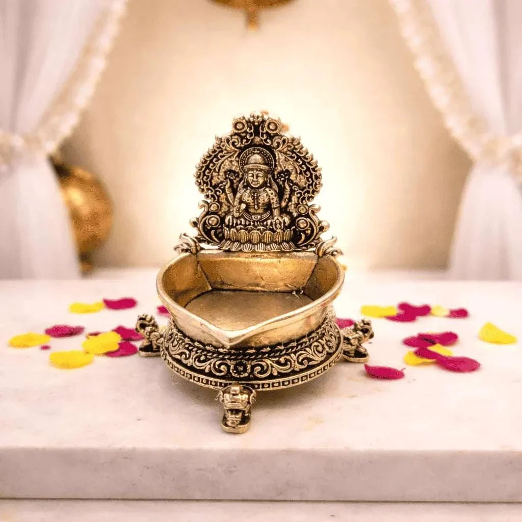 Brass Lakshmi Lightweight Diya (3 Inch) Vedansh Craft