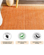 Rustic Yellow Rectangular Jute Carpet For Living Room And Home Interior