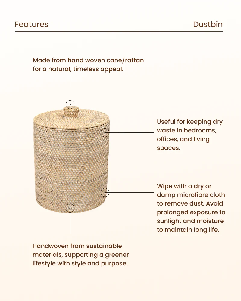 Rattan Handcrafted Storage Basket for Clothes and Toys