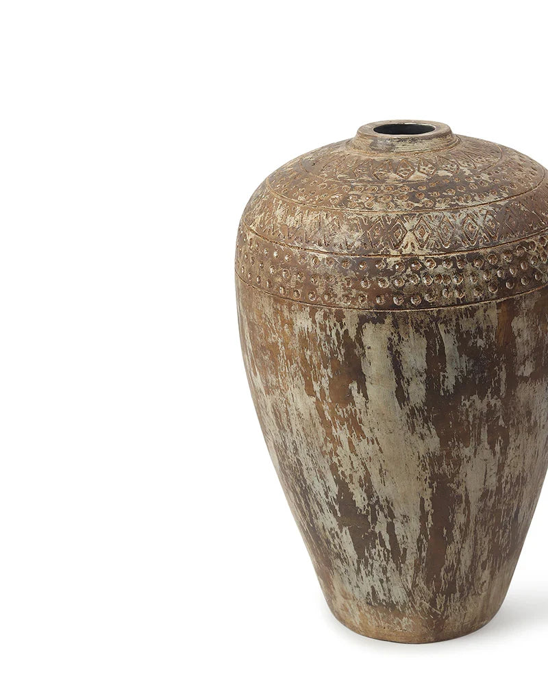 Tapered Terracotta Vase for Elegant Floor Placement