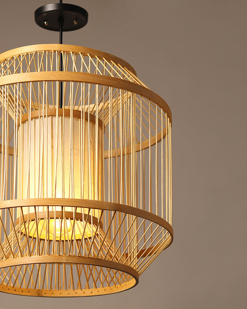 Minimalist Bamboo Pendant Lamp for Dining Room and Lounge