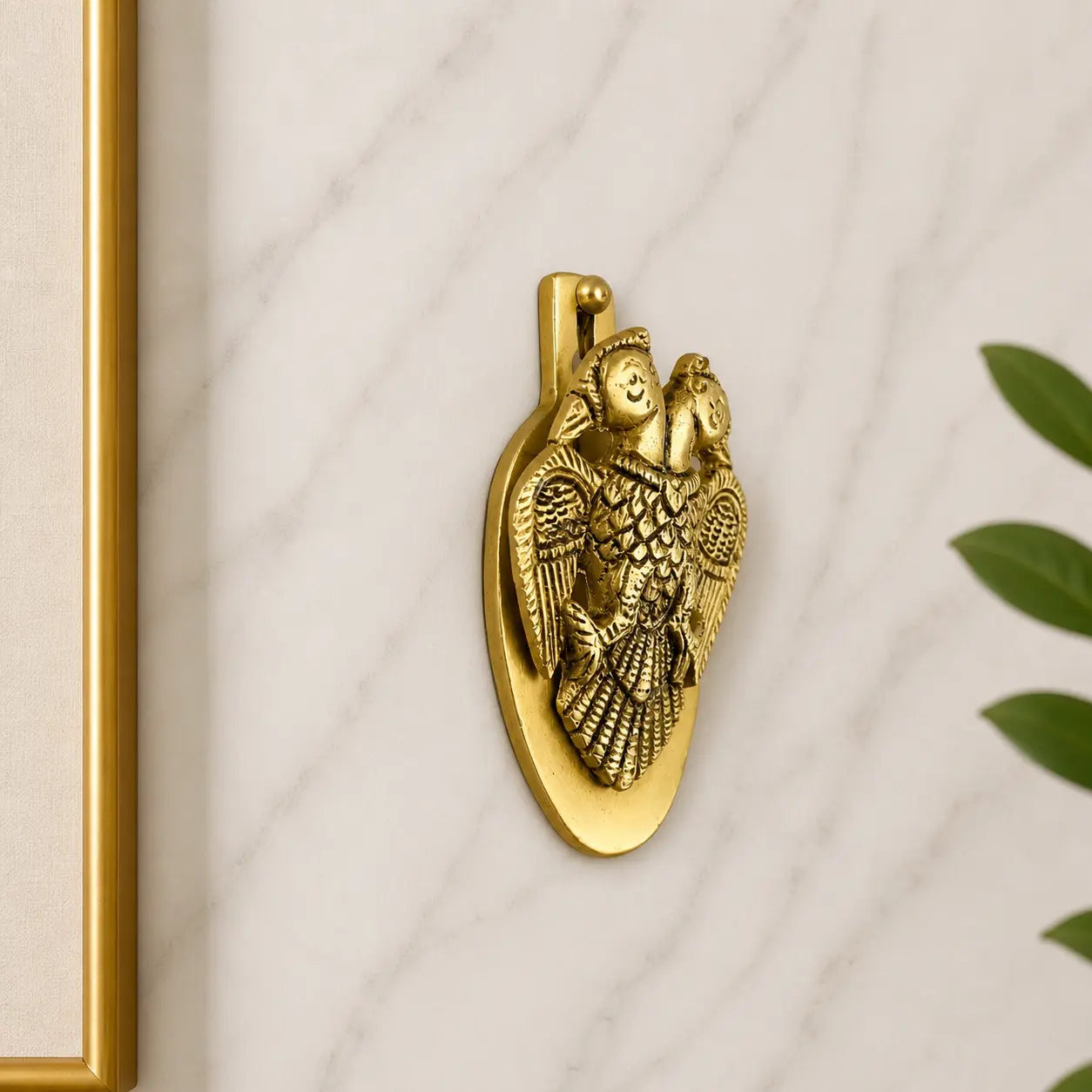 Brass Gandaberunda / Two Headed Bird Wall Hanging Idol (3.8 Inch) Vedansh Craft
