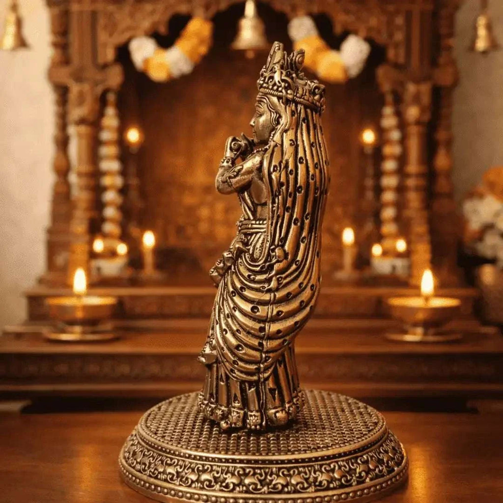 Brass Lightweight Standing Radha Krishna Idol Vedansh Craft