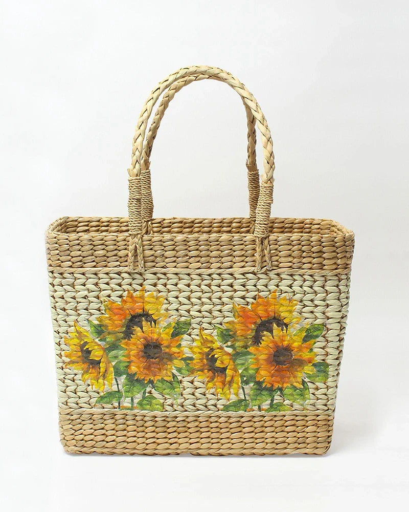 Handwoven Seagrass Basket for Everyday Shopping