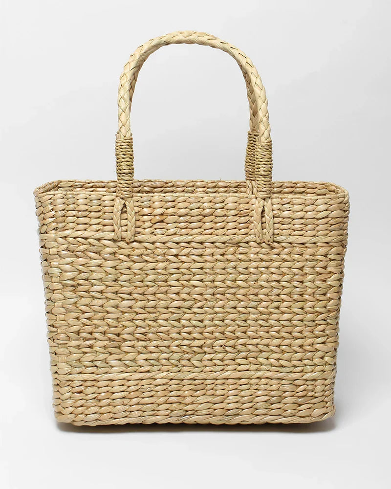 Handwoven Seagrass Shopping Basket & Tote Bag