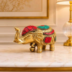 Brass Stone Work Elephant Statue Vedansh Craft