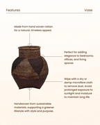 Lightweight Decorative Rattan Vase for Versatile Styling