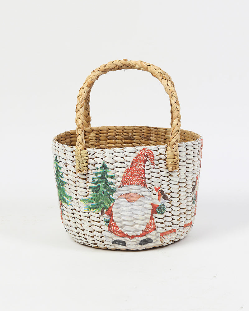 Handwoven Round Seagrass Fruit Basket for Kitchen, Dining, and Home Organization