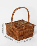 Natural Wicker Tray for Tabletop Storage, Organization, and Decorative Display