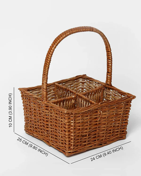 Natural Wicker Tray for Tabletop Storage, Organization, and Decorative Display