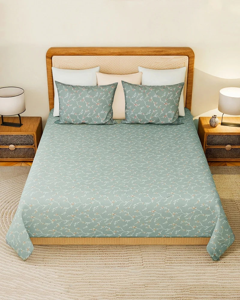 Gray Double Bed Sheet King Size Export Cotton Bedsheet 300 TC
