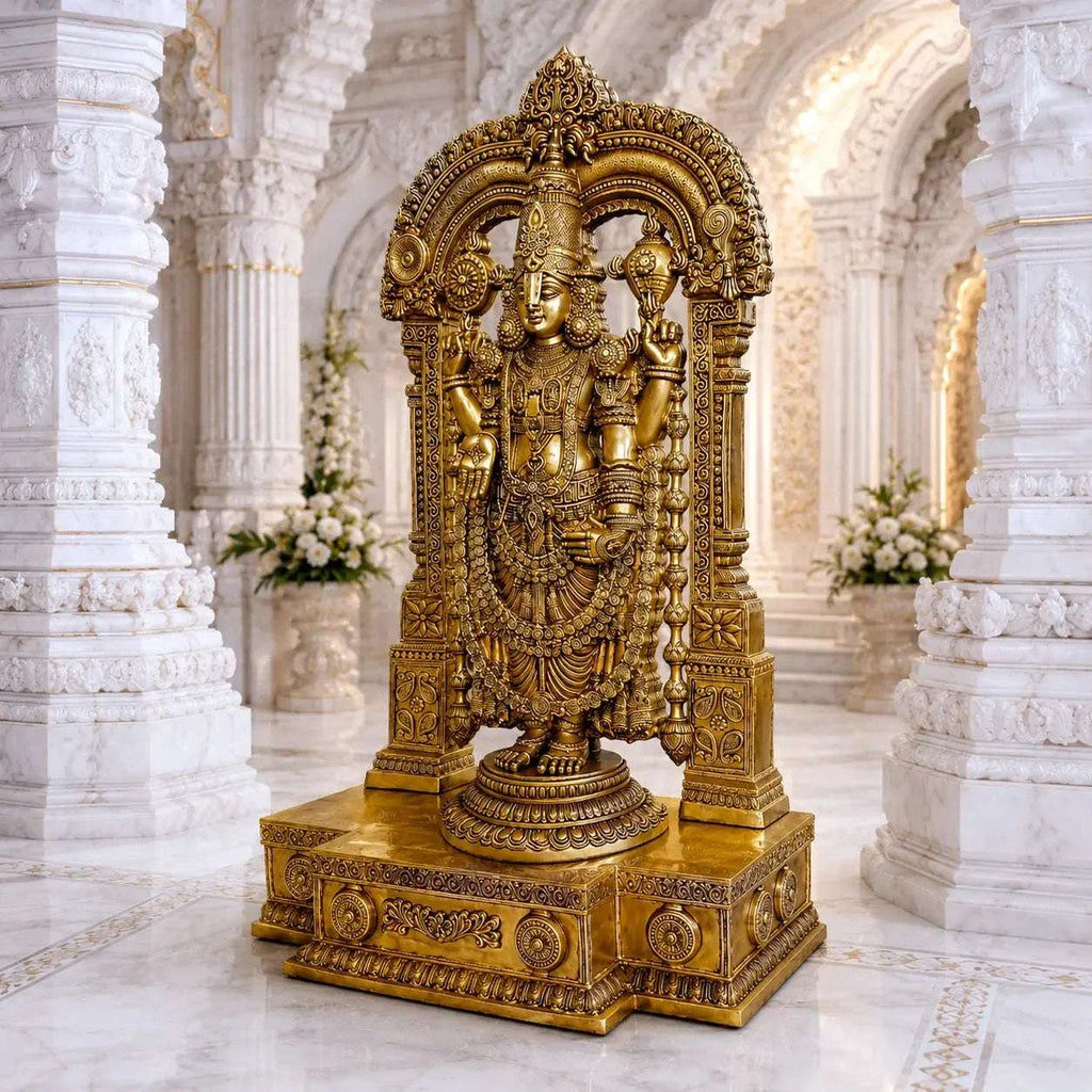 Brass Frame Tirupati Balaji/Venkateshwar Idol (62 Inch) Vedansh Craft