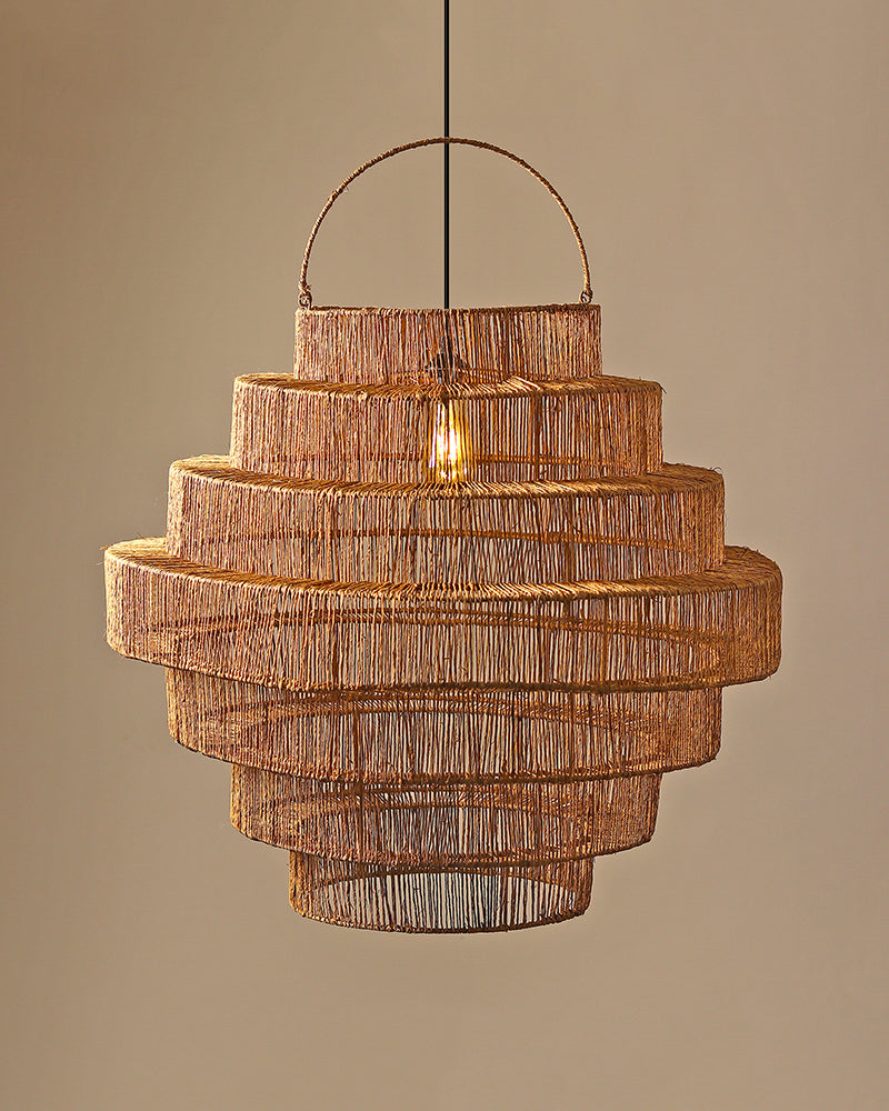 Minimalist Raffia Ceiling Lamp for Bedroom and Living Room